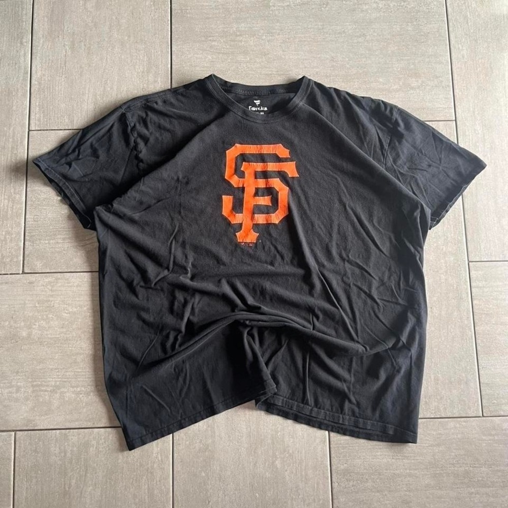 Fanatics San Francisco Giants MLB T-Shirt Black Orange SF Logo 27x30 Mens 3XL